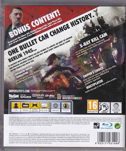 Sniper Elite V2 Game Of The Year Edition -  PS3 (B Grade) (Genbrug)